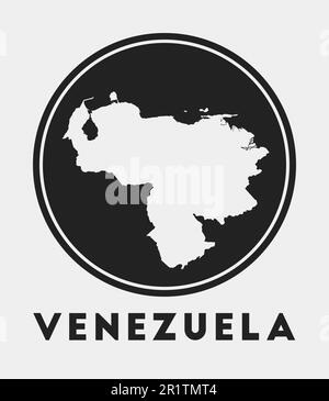 Venezuela icon. Round logo with country map and title. Stylish Venezuela badge with map. Vector illustration. Stock Vector