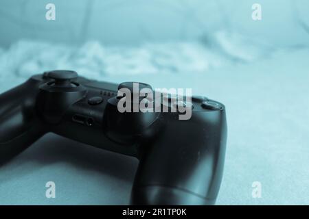 Retro black joystick with buttons Stock Photo - Alamy