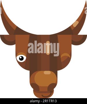 Winking bull face emoji, happy funny cow icon isolated emotion sign. Cute animal head clip art, modern emoticon element. Winky face isolated. Flat vec Stock Vector