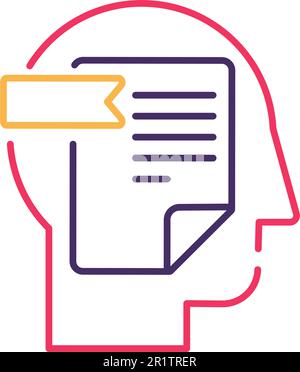 Personal data, individual information linear vector icon. Identity protection thin line pictogram Stock Vector