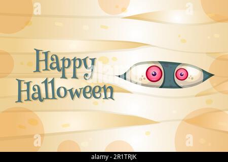 Happy Halloween vector postcard template. Traditional autumn holiday. Spooky party celebrations Stock Vector
