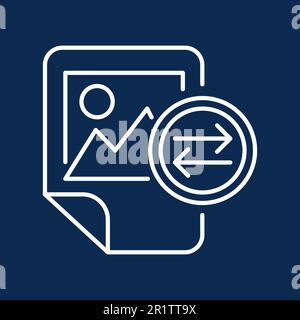 Image file monochrome linear icon. Picture exchange color thin line pictogram Stock Vector