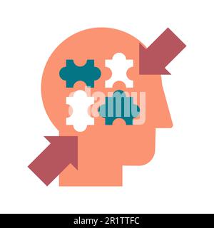 Introspection, contemplation and soul-searching flat vector icon ...