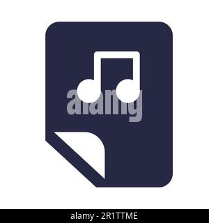 Audio electronic file symbol glyph vector illustration. Music playlist, multimedia storage icon Stock Vector