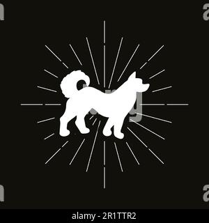 Retro dog silhouette. Shelter and protection symbol. Pet shop logo or ...