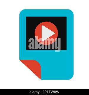 Multimedia electronic file symbol glyph vector illustration. Video storage and management icon Stock Vector