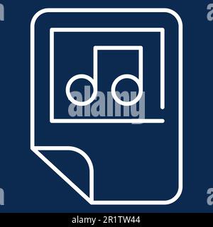 Music files folder monochrome linear icon. Multimedia storage color thin line pictogram Stock Vector