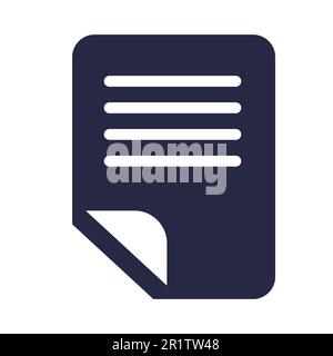 Electronic text document symbol glyph vector illustration. Files organization, doc, notepad icon Stock Vector
