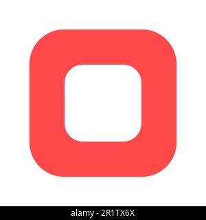 Stop button flat vector icon. Media control symbol. Video app interface. Multimedia player Stock Vector