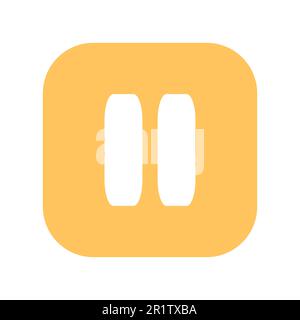 Pause button flat vector icon. User interface media control. Multimedia interruption symbol Stock Vector