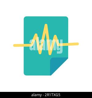 Voice record flat vector icon. Speech transcription. Multimedia production. Sound recognition Stock Vector