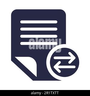 Text documents exchanging symbol glyph vector illustration. Doc sharing, files organization icon Stock Vector