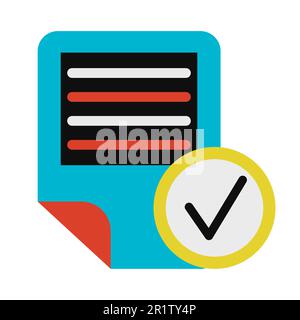Electronic text document symbol glyph vector illustration. Online doc, notepad and tick icon Stock Vector