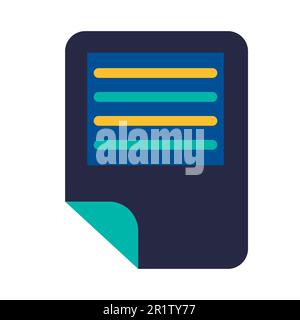 Electronic text document symbol glyph vector illustration. Files organization, doc, notepad icon Stock Vector