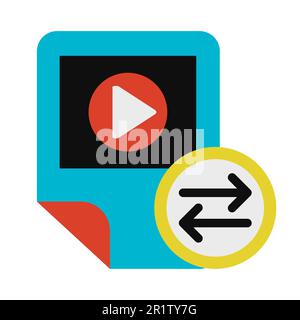 Video file exchange symbol glyph vector illustration. Multimedia sharing and management icon Stock Vector