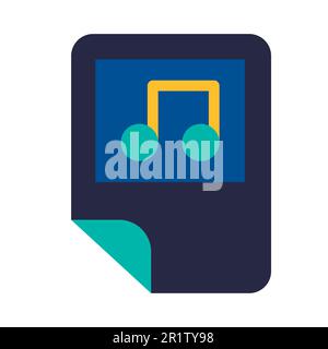 Audio electronic file symbol glyph vector illustration. Music playlist, multimedia storage icon Stock Vector