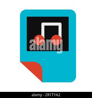 Audio electronic file symbol glyph vector illustration. Music playlist, multimedia storage icon Stock Vector