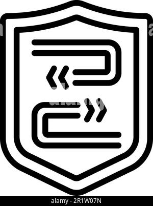 Secured barter icon outline vector. Money evolution. System logo Stock Vector