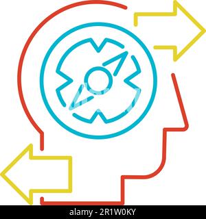 Finding problem solution thin line vector icon. Overcoming challenges isolated linear pictogram Stock Vector