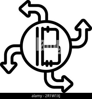Barter change icon outline vector. Payment bitcoin. Card cash Stock Vector