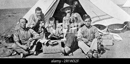 The Boer War, also known as the Second Boer War, The South African War and The Anglo-Boer War. This image shows: Camp Luxuries: The Duke of Edinburgh’s Own at Richmond Road. Original photo by “Navy and Army”, c1899. Stock Photo