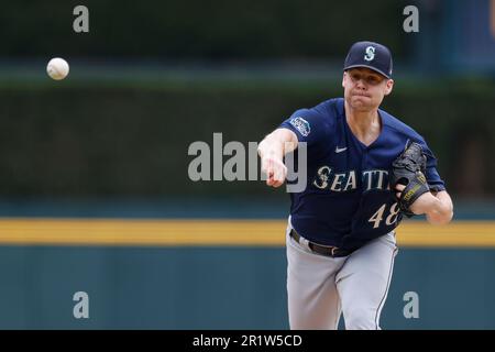 Seattle Mariners relief pitcher Justin Topa throws against the Detroit  Tigers in a baseball game, Saturday, July 15, 2023, in Seattle. (AP  Photo/Lindsey Wasson Stock Photo - Alamy