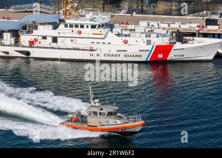 Terminal Island Coast Guard Station, Port of Los Angeles, San Pedro, Southern California, USA Stock Photo