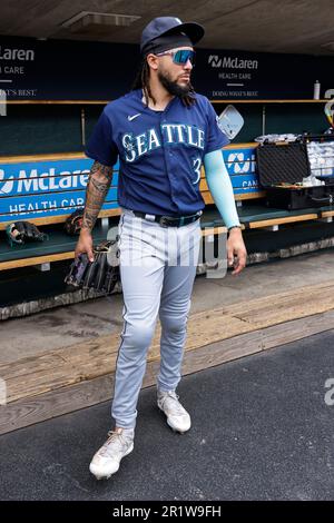 This is a 2023 photo of J.P. Crawford of the Seattle Mariners baseball  team. This image reflects the Seattle Mariners active roster as of  Thursday, Feb. 23, 2023, when this image was