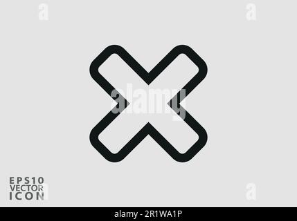 Cross Icon. Cancel icon. Close icon, Stop Icon - Prohibition Vector, Sign and Symbol for Design, Presentation, Website or Apps Elements. Stock Vector