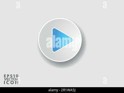 Play icon, vector illustration. Flat design style Stock Vector