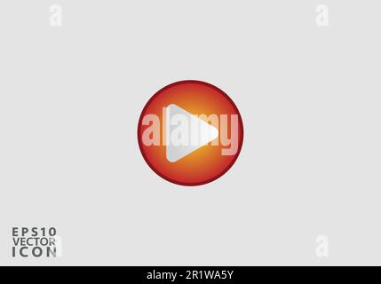 Play icon, vector illustration. Flat design style Stock Vector