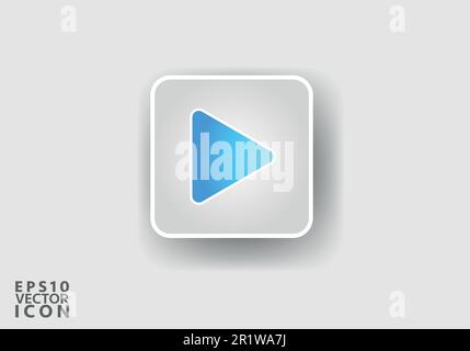 Play icon, vector illustration. Flat design style Stock Vector