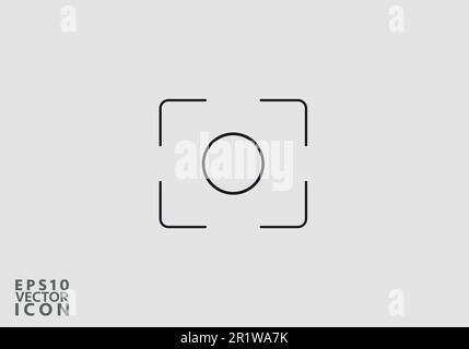 Camera focus lens vector icon isolated on white background Stock Vector