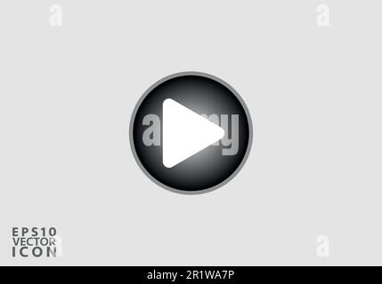 Play icon, vector illustration. Flat design style Stock Vector