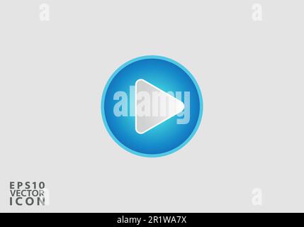 Play icon, vector illustration. Flat design style Stock Vector