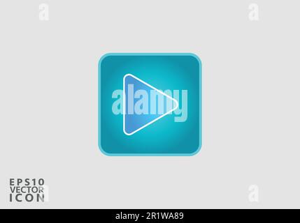 Play icon, vector illustration. Flat design style Stock Vector