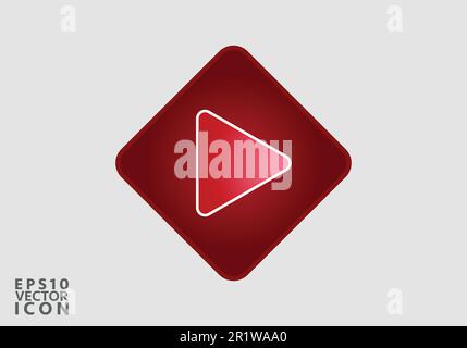Play icon, vector illustration. Flat design style Stock Vector