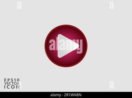 Play icon, vector illustration. Flat design style Stock Vector