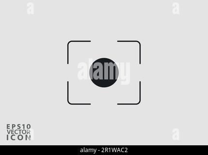 Camera focus lens vector icon isolated on white background Stock Vector