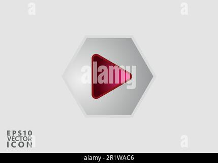 Play icon, vector illustration. Flat design style Stock Vector