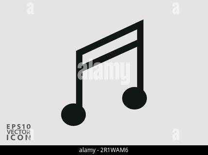 Music icon vector, Melody, song, note, sound, audio sign Isolated on white background. Trendy Flat style for graphic design, logo, Web site Stock Vector