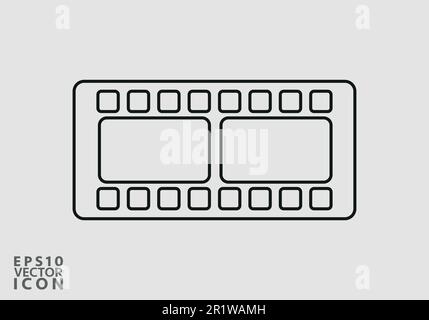 Cinema filmstrip roll on white background. Blank negative film