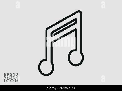 Music icon vector, Melody, song, note, sound, audio sign Isolated on white background. Trendy Flat style for graphic design, logo, Web site Stock Vector