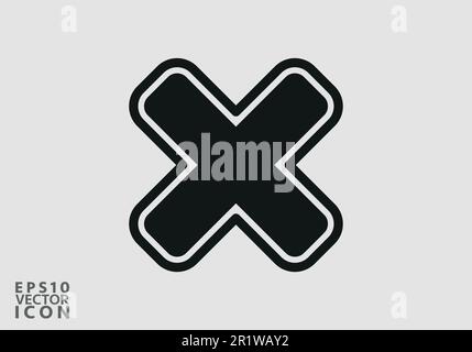 Cross Icon. Cancel icon. Close icon, Stop Icon - Prohibition Vector, Sign and Symbol for Design, Presentation, Website or Apps Elements. Stock Vector