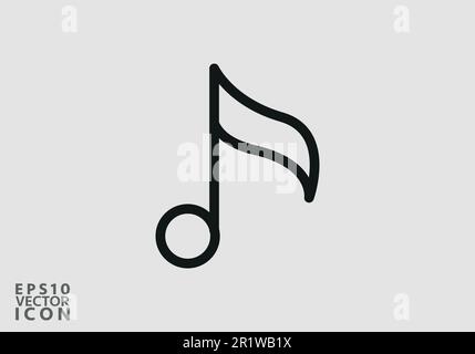 Music icon vector, Melody, song, note, sound, audio sign Isolated on white background. Trendy Flat style for graphic design, logo, Web site Stock Vector