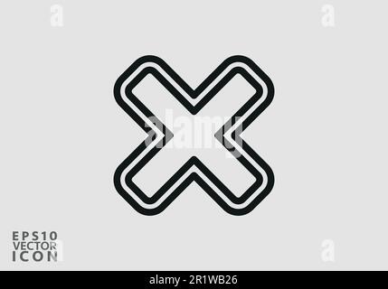 Cross Icon. Cancel icon. Close icon, Stop Icon - Prohibition Vector, Sign and Symbol for Design, Presentation, Website or Apps Elements. Stock Vector
