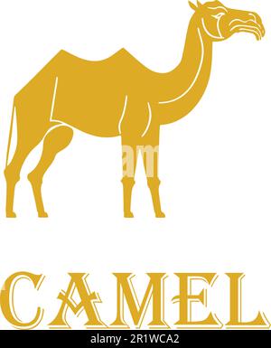The "Camel Design" logo template is a vector file that represents the majestic and resilient nature of camels. It is a versatile design. Stock Vector