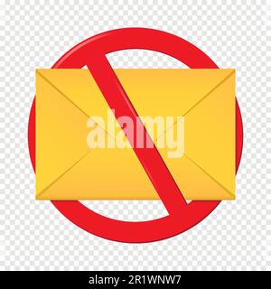 No message sign isolated on transparent background Stock Vector