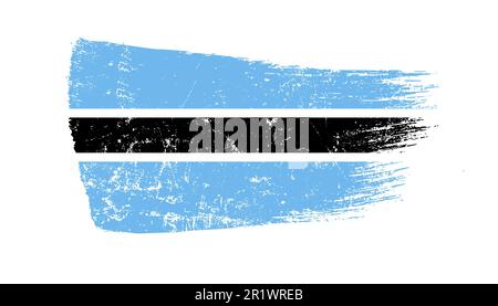 Painted flag of botswana with stroke brush effect on white background ...