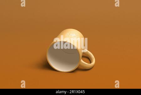 Simply minimalist coffee or tea cup mockup. Stock Photo